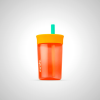 Orange Owala 15oz Stainless Steel Tumbler - Spill-Resistant with Straw for Kids & Adults