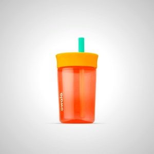 Orange Owala 15oz Stainless Steel Tumbler - Spill-Resistant with Straw for Kids & Adults