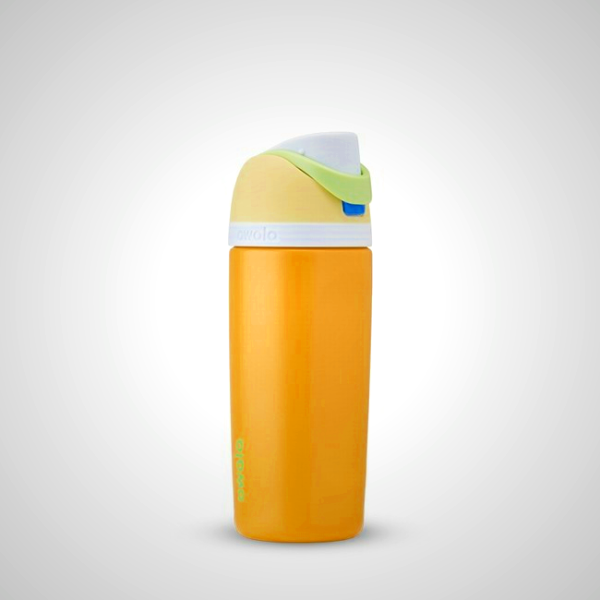 Yellow Owala 16oz FreeSip - Leak-Proof Insulated Kids Water Bottle with Built-In Straw for Ages 3+