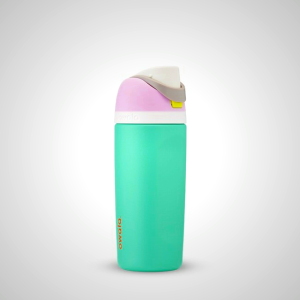 Green Owala 16oz FreeSip - Leak-Proof Insulated Kids Water Bottle with Built-In Straw for School & Sports